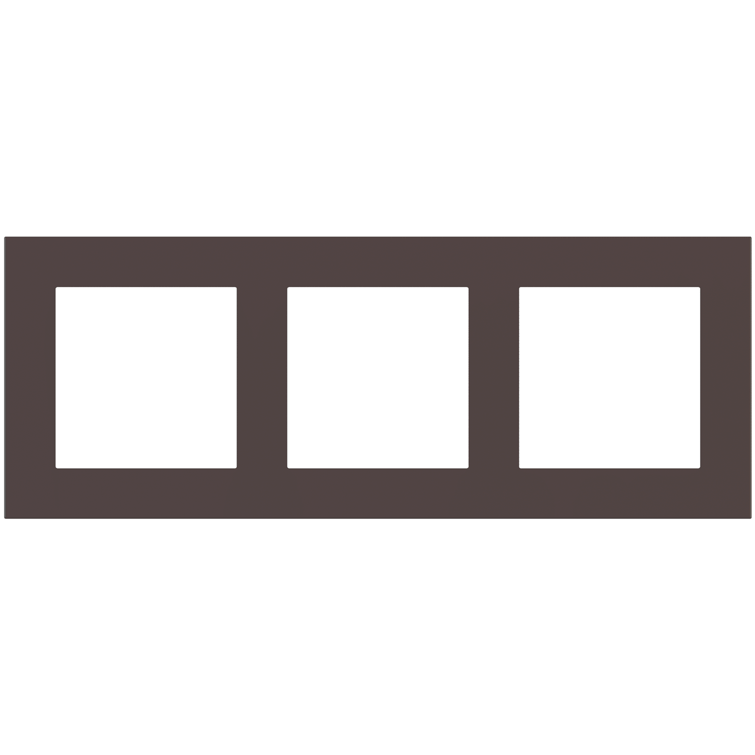 EKINEX Rectangular Plate Deep (Ff/71/20Venti) (87X229) 3 Windows (55X55)+(55X55)+(55X55) Fenix Ntm Cocoa Orinoco EK-D3P-FCC