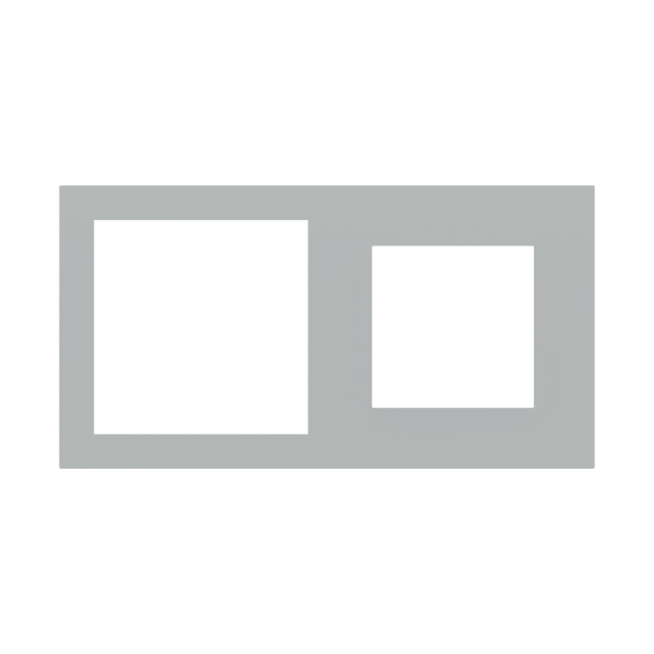 EKINEX Rectangular Plate 71 (Form/Flank/Nf) (80X151) 2 Windows (45X45)+(60X60) Fenix Ntm Grey Ephesus EK-P2F-FGE